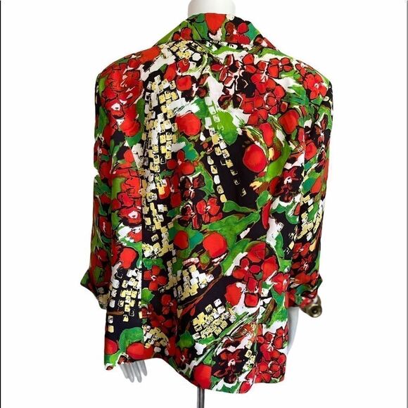 3/$25 LAVENDER & HONEY Open Front Floral Blazer.Size L - Picture 2 of 8